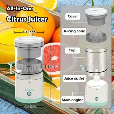 Portable Rechargeable Juice Mixer & Smoothie Maker – 6 Blades High-Speed Mini Juicer for Fruits, Shakes & Gym Use (with Extra Lid)